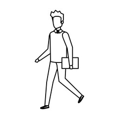 young and casual man with folder