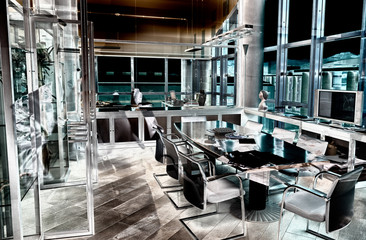 Modern meeting room interior in a business center