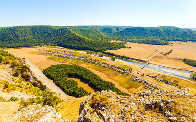 The village of Tash-Asty. View from above Bashkortostan.