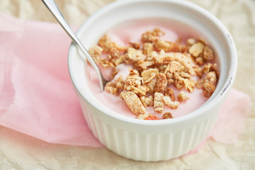 healthy breakfast with crunchy