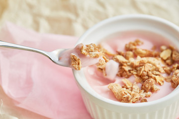 healthy breakfast with crunchy