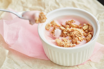 healthy breakfast with crunchy