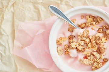 healthy breakfast with crunchy