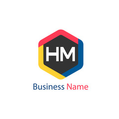 Initial HM Letter Logo Design