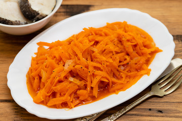 carrot sauce with boiled fish