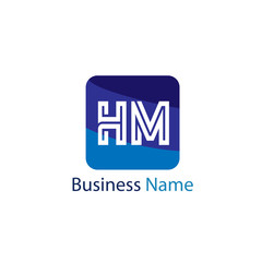 Initial HM Letter Logo Design