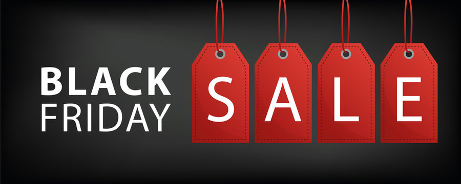 black friday sale banner with red label