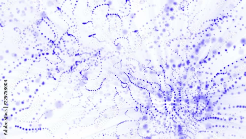 Poster plane of blue particles slowly oscillates against a white background. abstract animation. 3d renderi