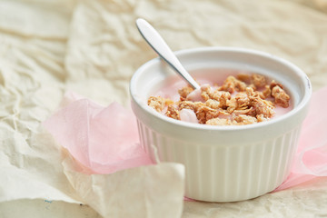 healthy breakfast with crunchy