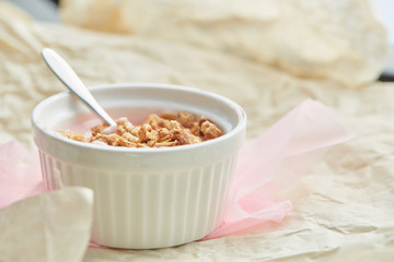 healthy breakfast with crunchy