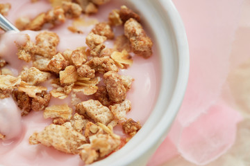 healthy breakfast with crunchy