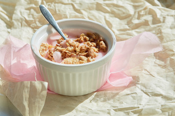 healthy breakfast with crunchy