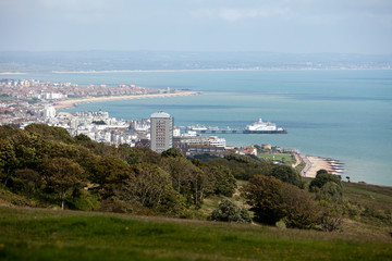 Beachy Head, overlooking Eastbourne Town, Pevensey, Bexhill and Hastings