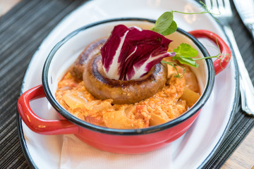 Hungarian lecso with sausage