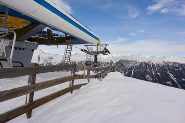Winteraufnahmen im Skigebiet Ratschings-Jaufen in Nord-Italien