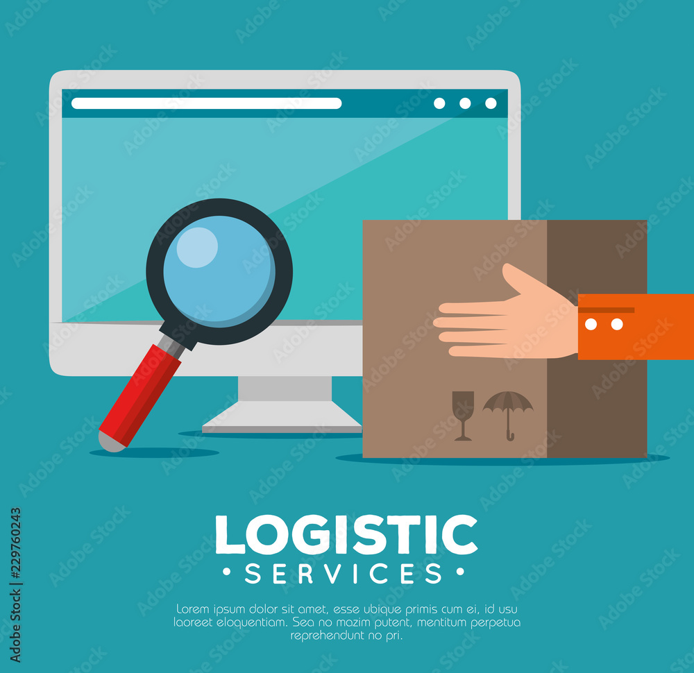 Poster logistic services with computer