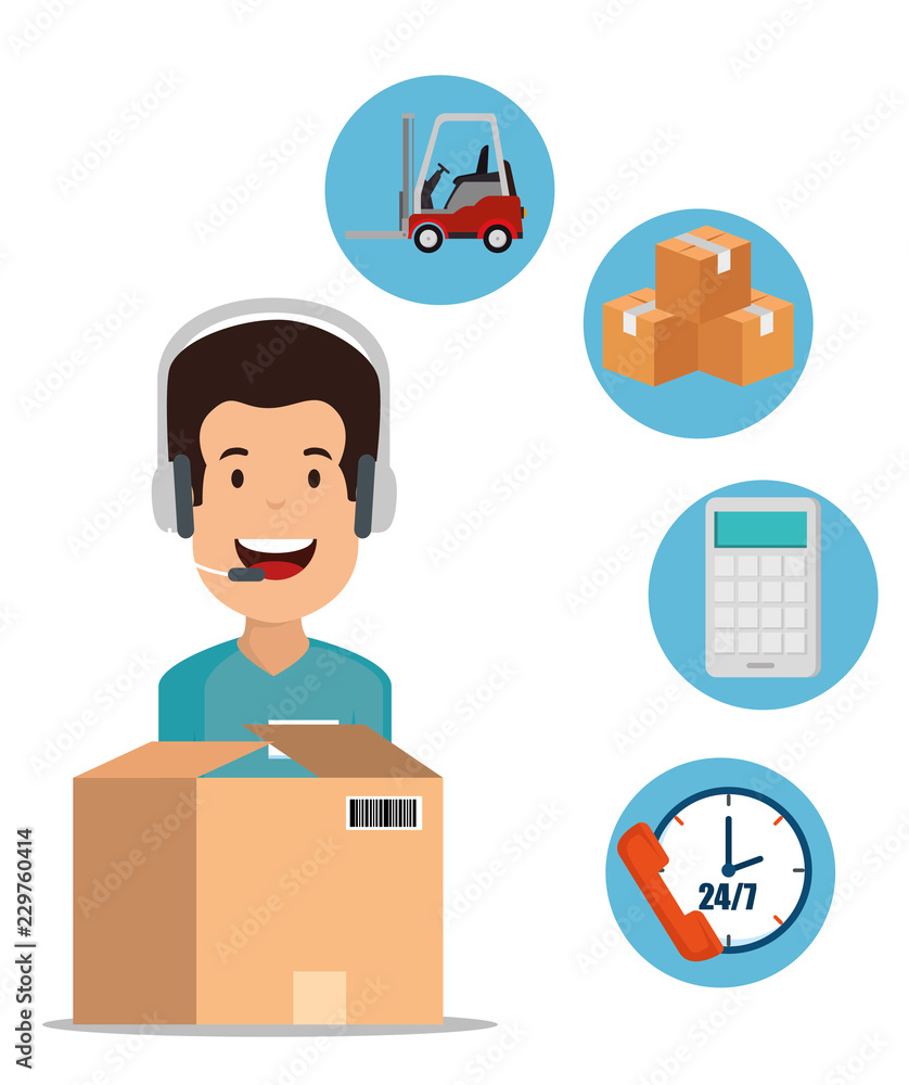 Poster logistic services with support agent