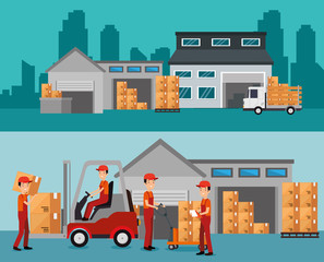 logistic services with warehouse building