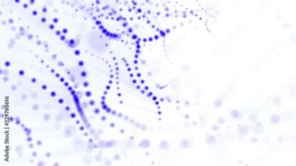 Poster plane of blue particles slowly oscillates against a white background. abstract animation. 3d renderi