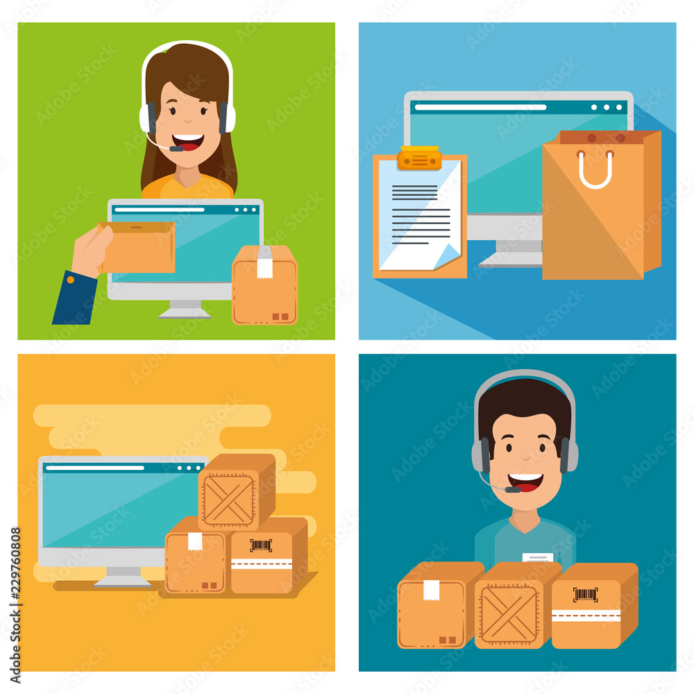Poster logistic services with computer