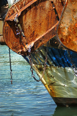 Part of the stern of a fishing vessel