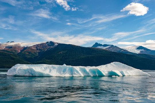 Iceberg from Sawyer glacier in Tracy Arm fjord near Juneau Alaska