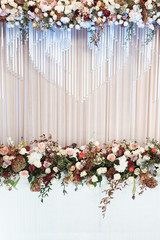Wedding decoration with flowers. Wedding decor. Modern wedding