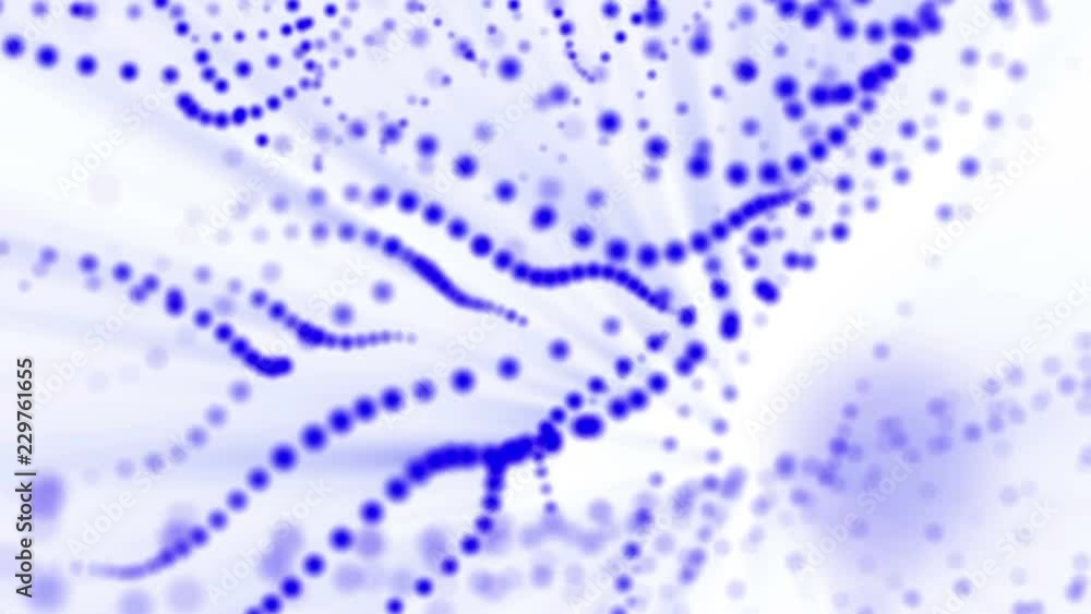 Poster plane of blue particles slowly oscillates against a white background. abstract animation. 3d renderi