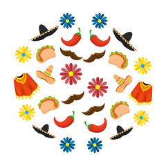 mexican culture icons patterm