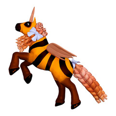 3D Rendering Bee Unicorn on White © photosvac