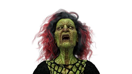 green witch in a white background