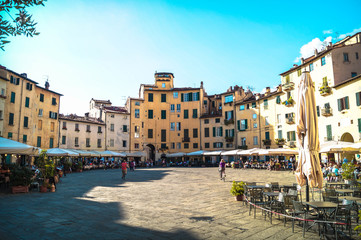 Piazza dell'anfiteatro, Lucca, italy