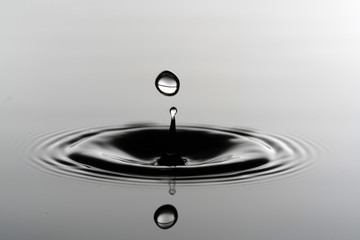 Water surface with droplets