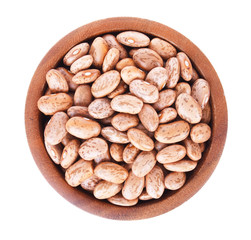 Fototapeta na wymiar Pinto Beans in bowl on white background