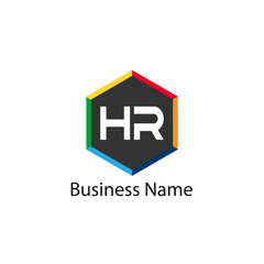 Initial HR Letter Logo Design