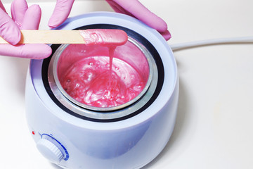 wax for depilation in the spa salon