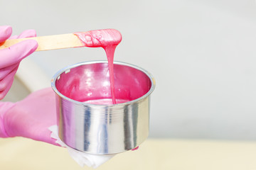wax for depilation in the spa salon