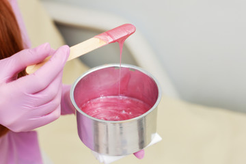 wax for depilation in the spa salon