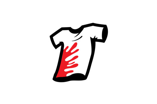 Creative Tee Shirt Symbol Drops Colors Logo Design Illustration