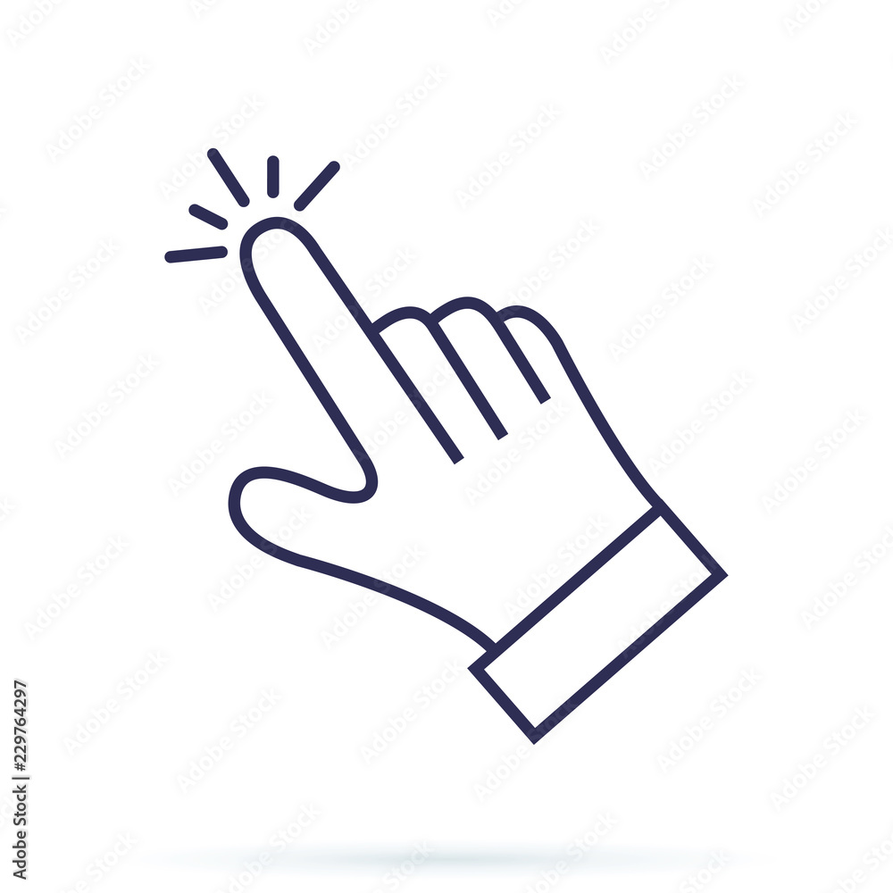 Poster hand cursor vector icon, clicking pointer. clicking finger concept for subscribe, send or other butt