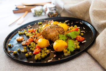 paupiette of veal rolls with Vegetable Planter