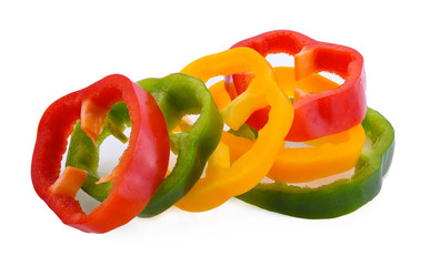 Sweet peppers isolated on white background