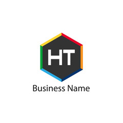 Initial HT Letter Logo Design