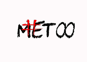 Internet protest hashtag MeToo on isolated background, used for campaign against sexual violence and abuse of women