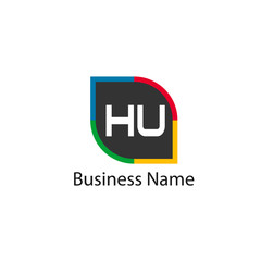 Initial HU Letter Logo Design