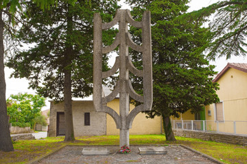 A commemorative memorial dedicated to those who died fighting fascism during the second world war in the village of Krnica in Marcana, Istria, Croatia
