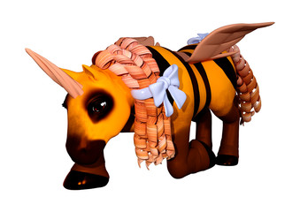 3D Rendering Bee Unicorn on White © photosvac