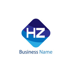 Obraz premium Initial HZ Letter Logo Design