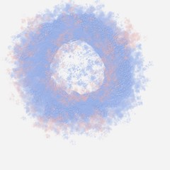 Pastelle watercolor blue stain frame. Abstract illustration on a white paper. Banner for text, artwork element for decoration