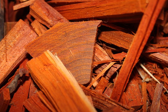 Organic Pathimukham or Sappan wood (Caesalpinia sappan) chips.  Dried wood has medicinal properties.